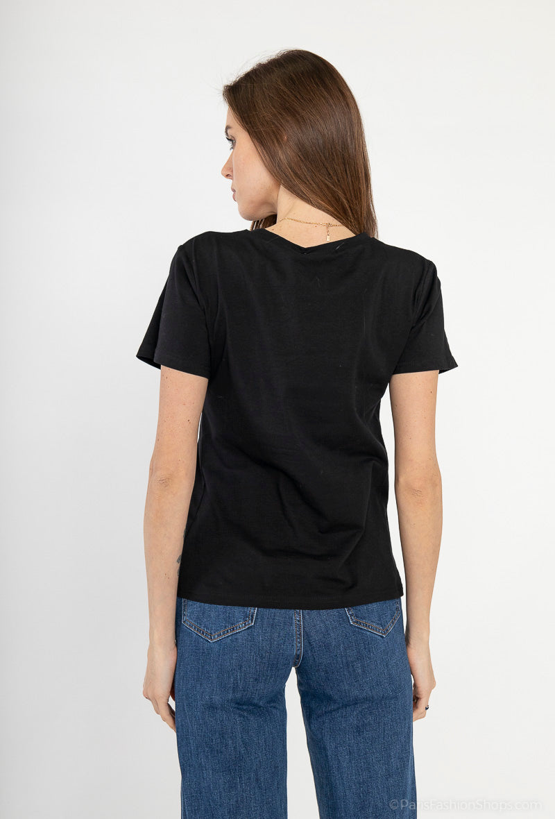 T-shirt femme lettre M étoiles