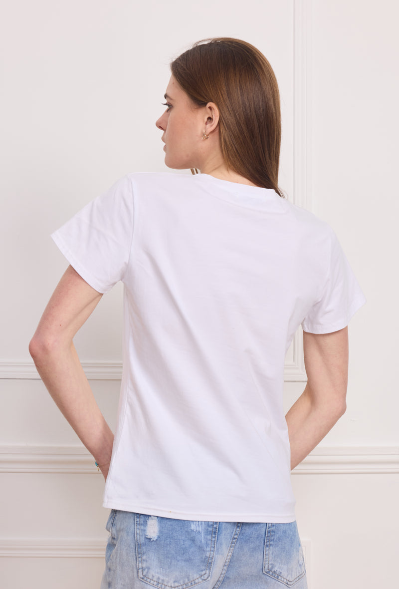 Tshirt coeur strassé