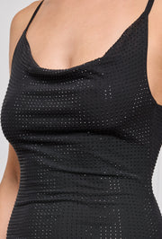 Robe courte strassée à bretelles fines