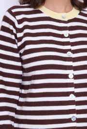 Gilet rayé bord contrasté