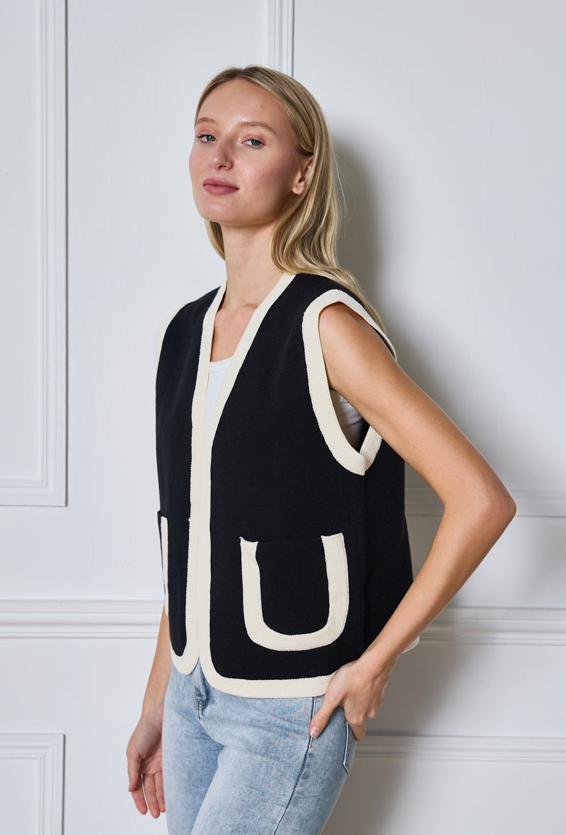 Gilet sans manches en maille