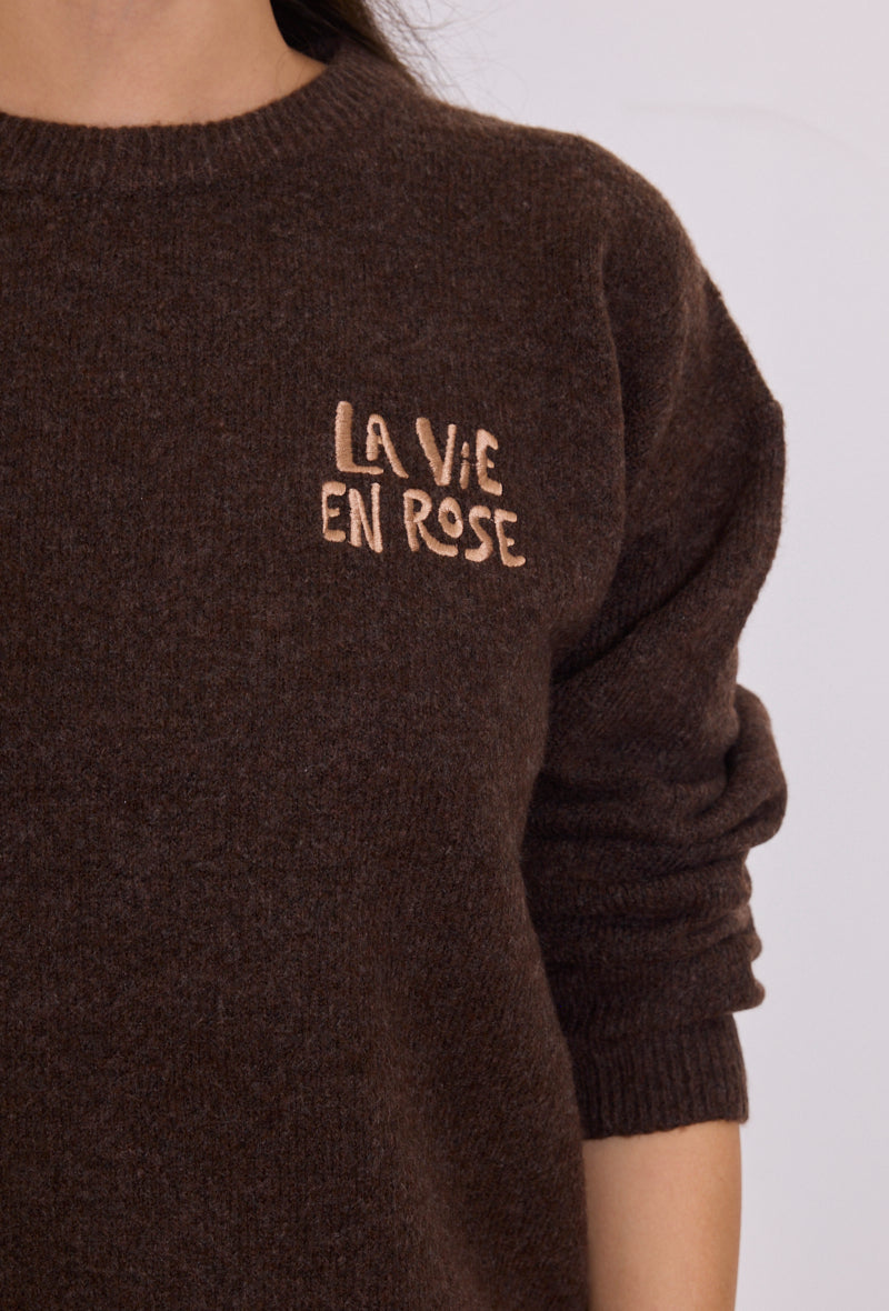 PULL EN MAILLE BRODÉ