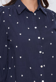 Chemise imprimé cœurs légers