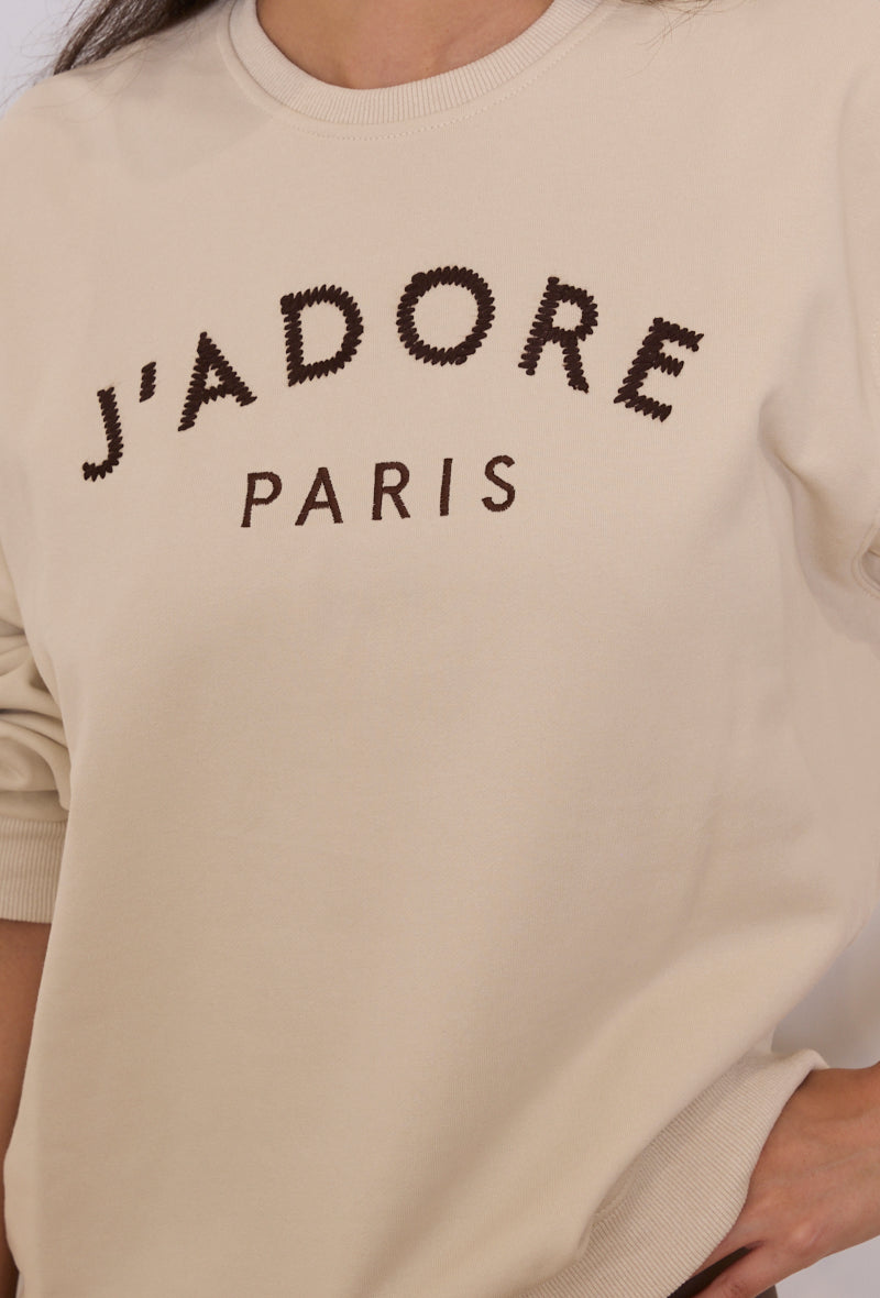 Sweat "J'ADORE PARIS" pour femme