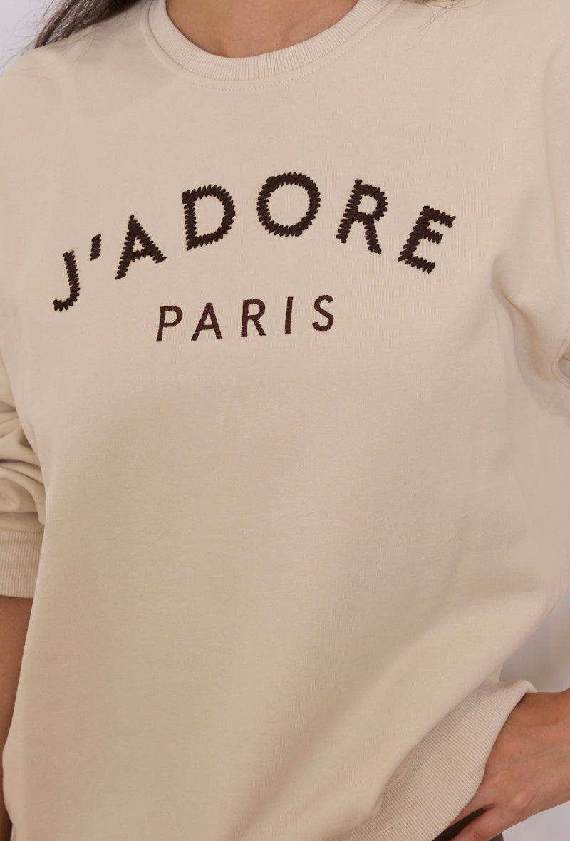 Sweat "J'ADORE PARIS" pour femme