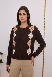 Gilet en maille jacquard losanges