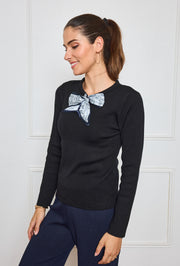 Pull maille nœud satiné