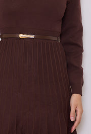 Robe plissée en maille