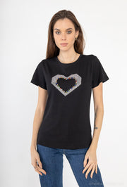 Tshirt coeur strassé