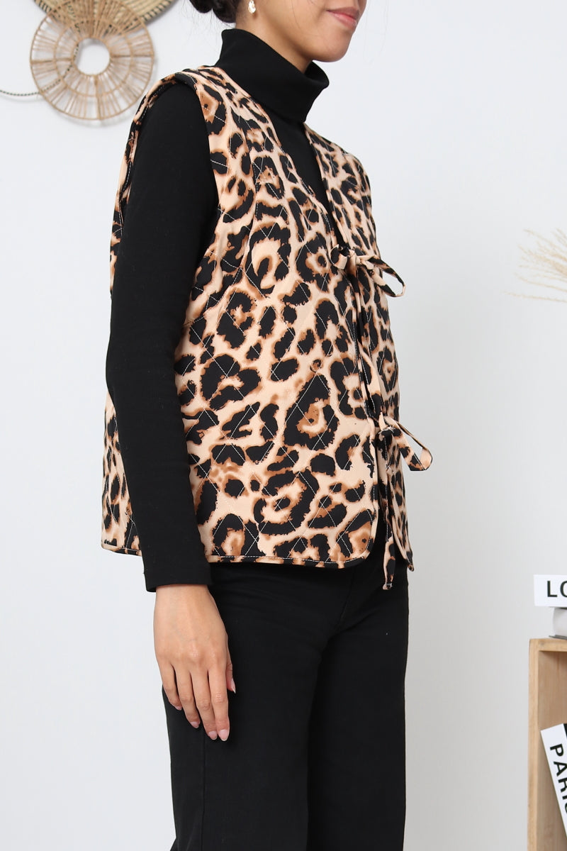 Gilet femme imprimé léopard