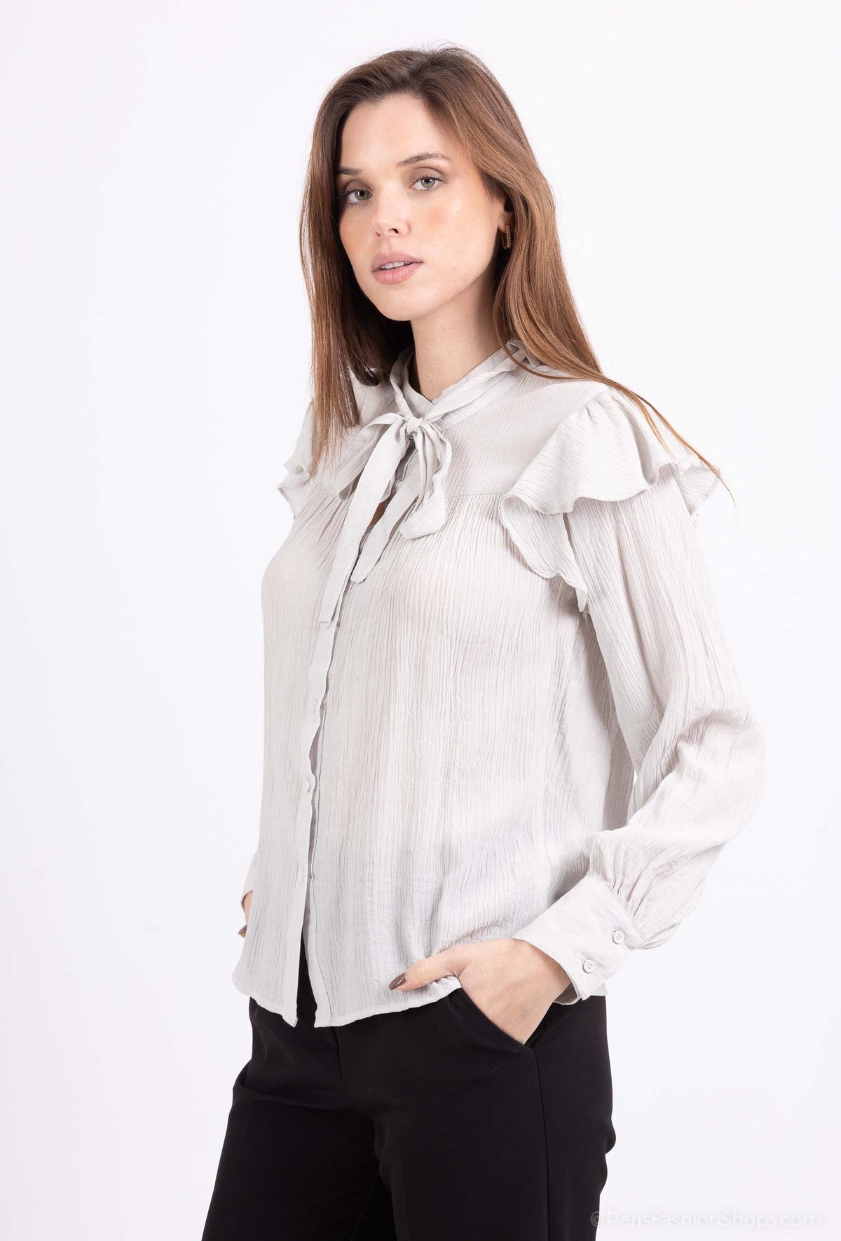 Chemise Femme Manches Longues Volantées