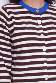 Gilet rayé bord contrasté