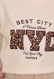 Pull maille brodé NYC