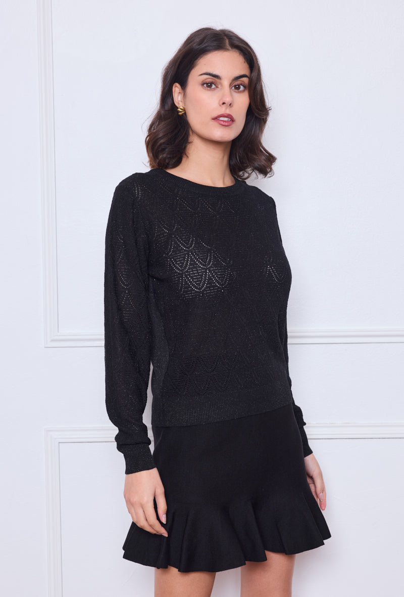 Pull maille ajourée losanges