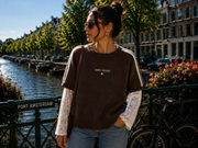 Pull femme superposition dentelle