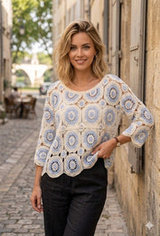 Haut en crochet ajouré