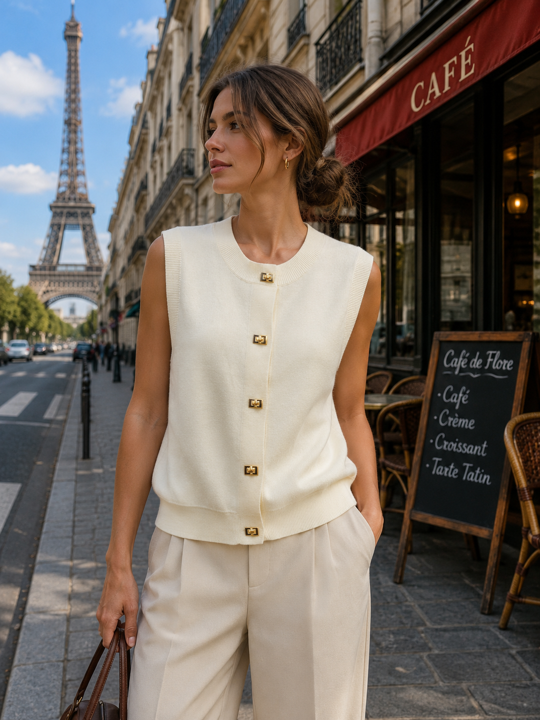 Gilet sans manches en maille