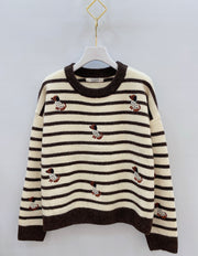 Pull marinière chien brodé