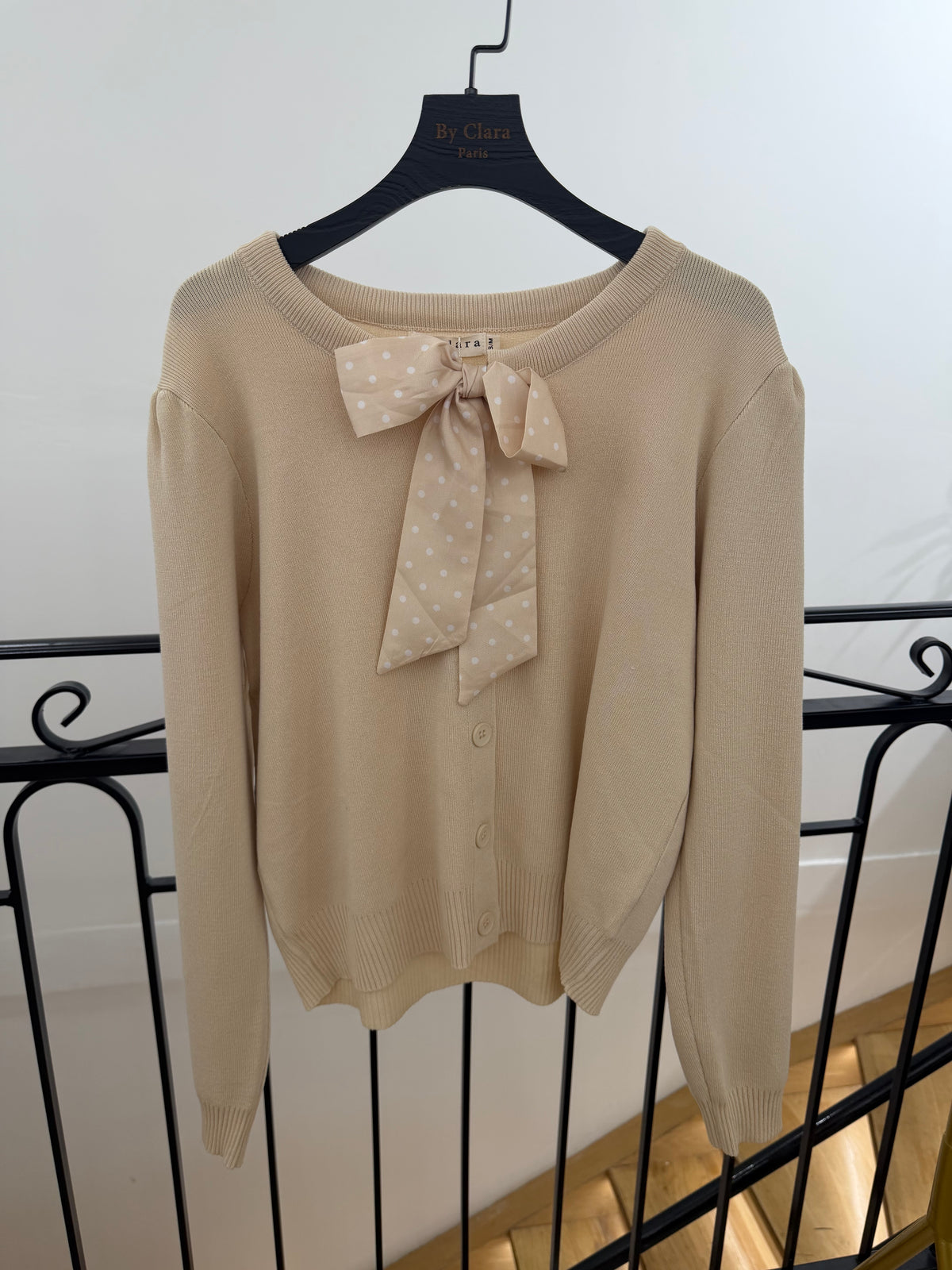 Gilet en maille à nœud fantaisie
