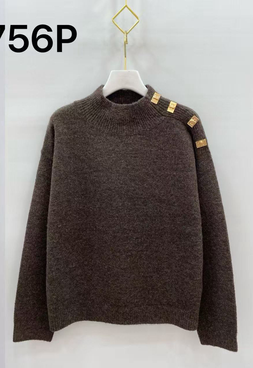 Pull col montant femme