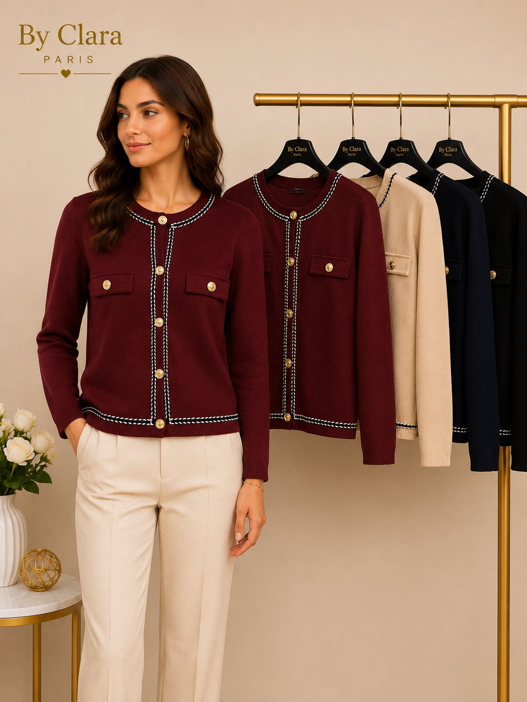 Gilet en maille style vintage