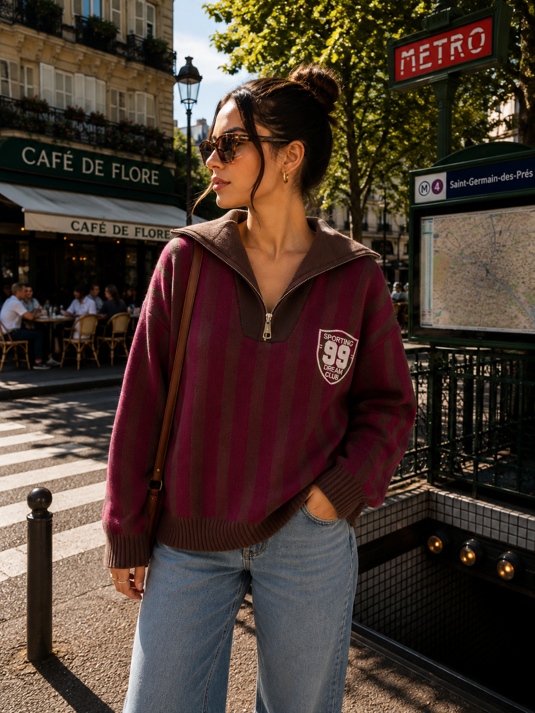 Pull Col Camionneur Rayé