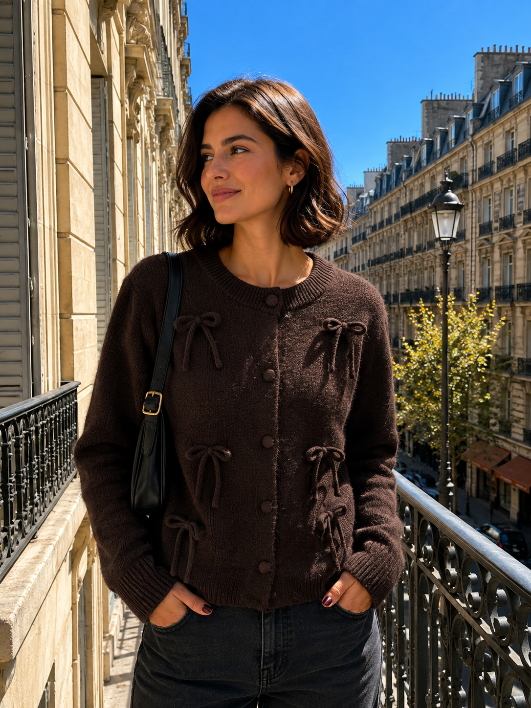Gilet en maille avec nœuds