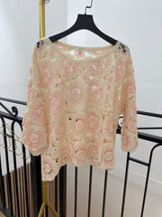 Haut en crochet ajouré