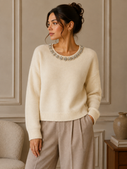 Pull col bijou maille douce