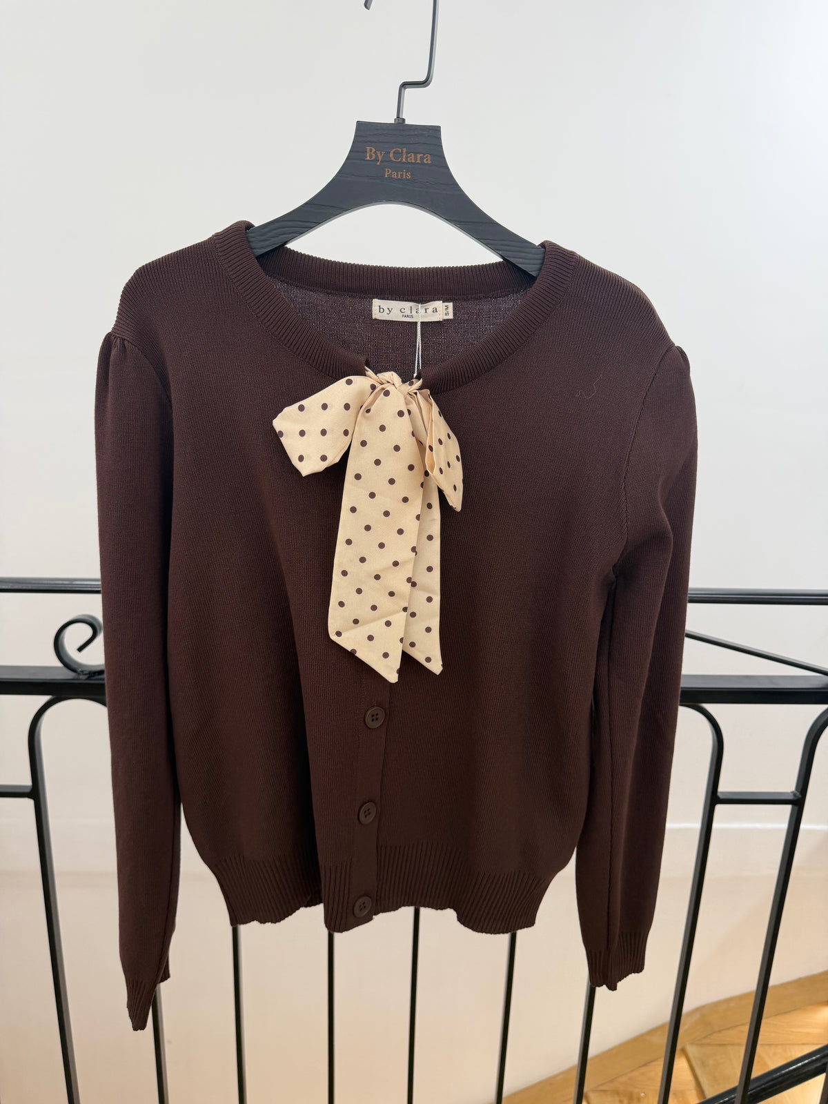 Gilet en maille à nœud fantaisie