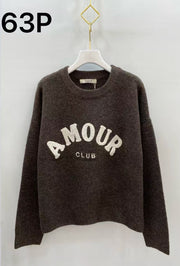 Pull maille inscription AMOUR CLUB