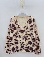 Pull maille imprimé abstrait