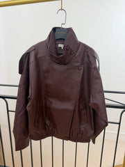 Veste effet cuir col montant