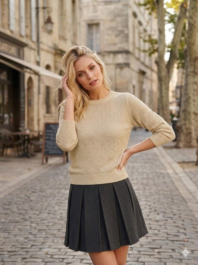 Pull maille ajourée losanges