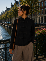 Gilet maille col montant