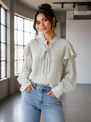 Chemise Femme Manches Longues Volantées