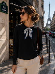 Pull maille nœud satiné