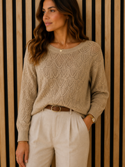 Pull maille ajourée losanges