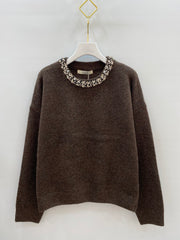 Pull col bijou maille douce