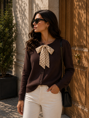 Gilet en maille à nœud fantaisie