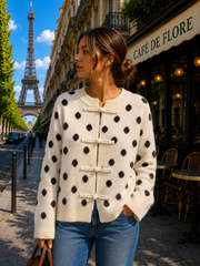 Gilet maille pois fermeture chinoise