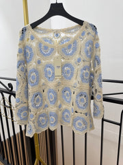 Haut en crochet ajouré