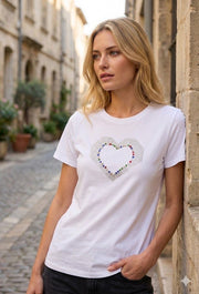 Tshirt coeur strassé