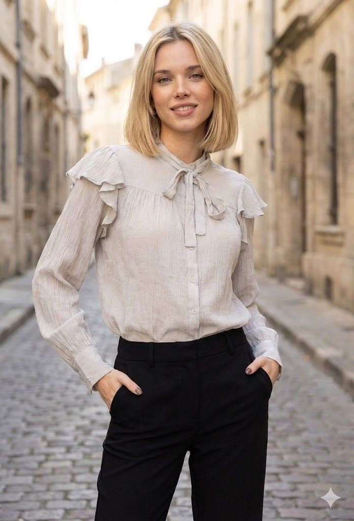 Chemise Femme Manches Longues Volantées