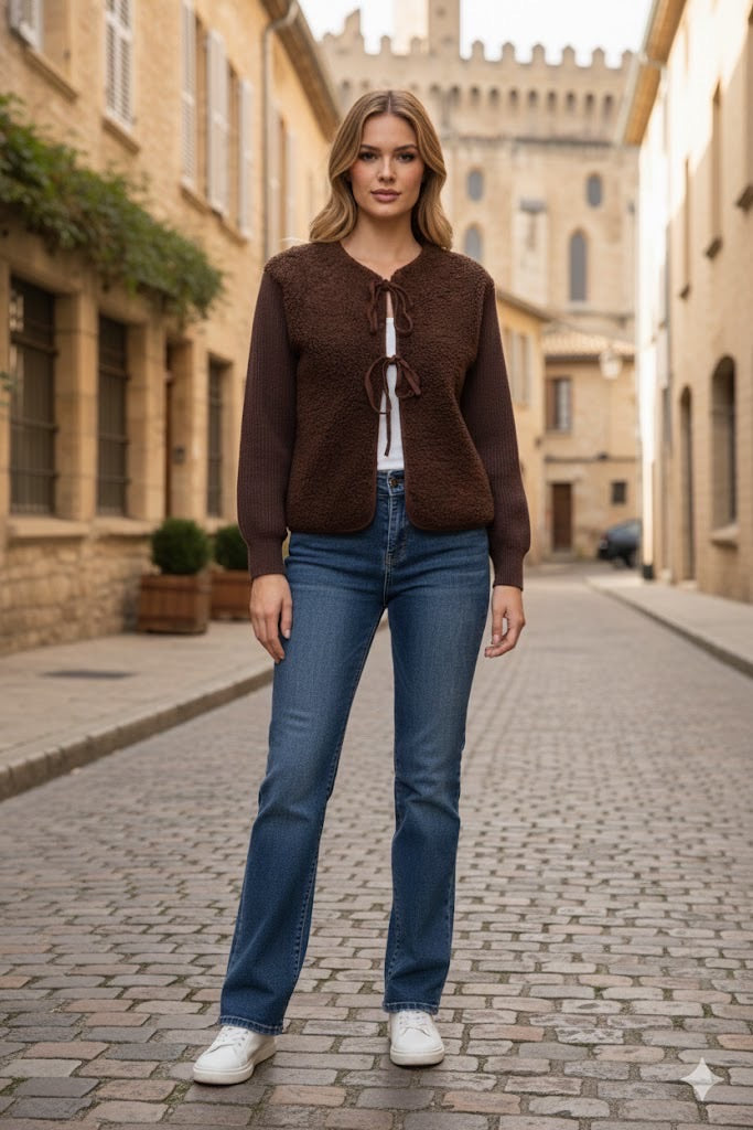 Gilet bi-matière à liens