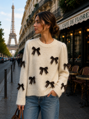 Pull maille nœuds fantaisie