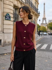 Gilet sans manches en maille