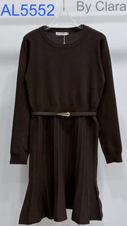 Robe plissée en maille
