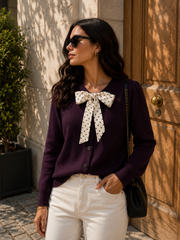 Gilet en maille à nœud fantaisie