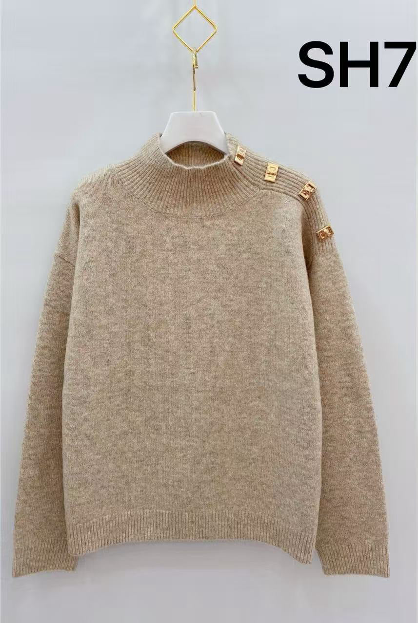 Pull col montant femme